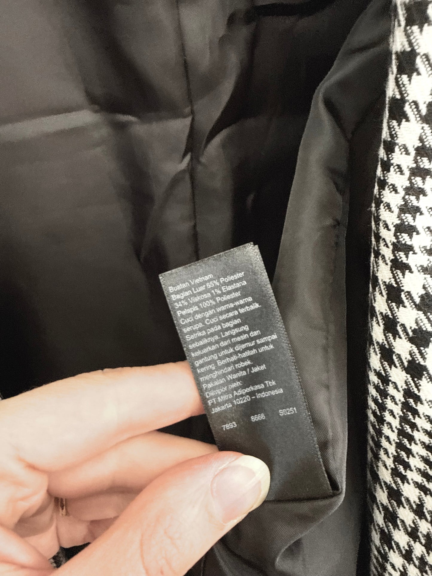 Blazer Dorothy Perkins Cuadrille Blanco/Negro Mujer Talla 14 Petite (L)