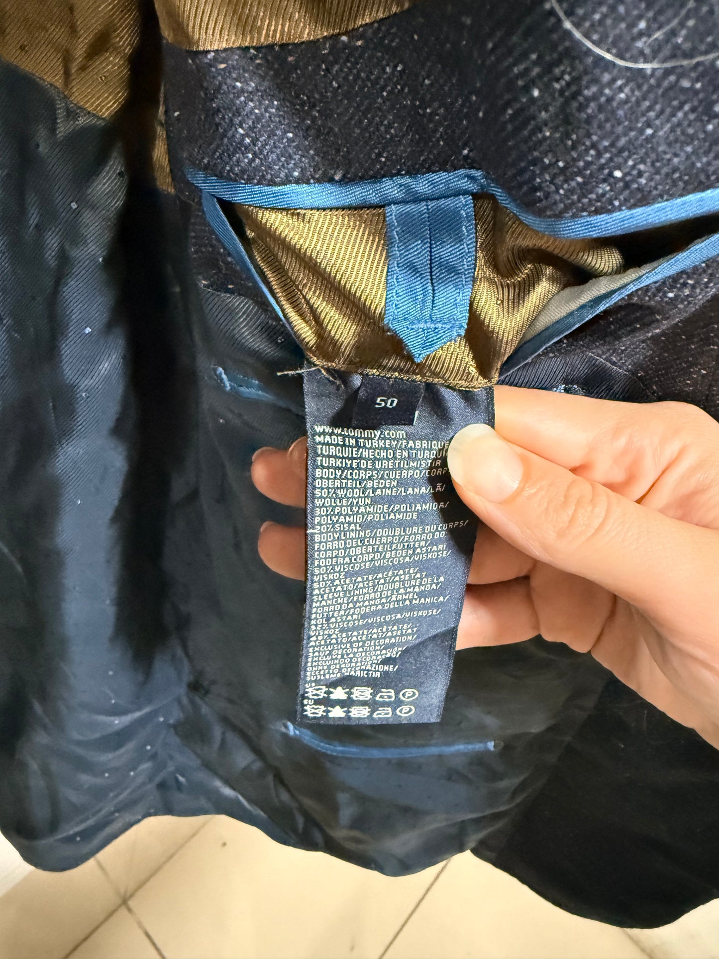 Blazer Tommy Hilfiger Azul Fitted Hombre Talla 50 (L)