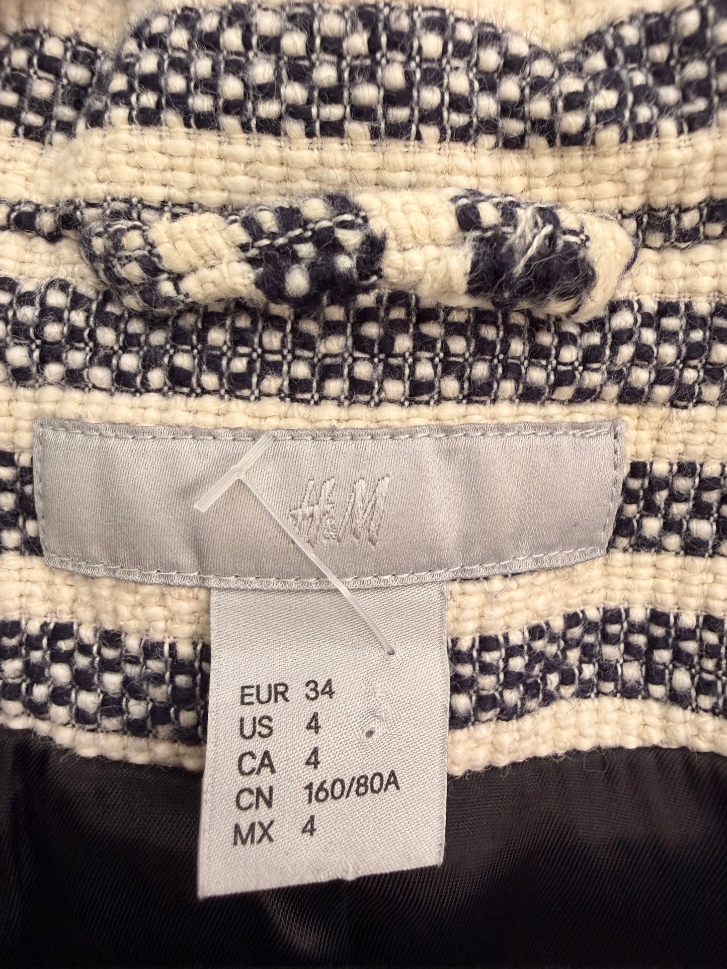 Blazer H&M Beige Rayado Mujer Talla 34 (S)