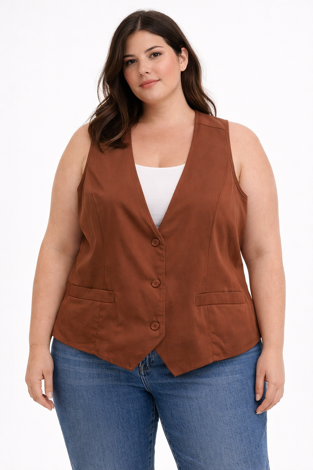 Blazer Gilet Shein Café Mujer 3XL