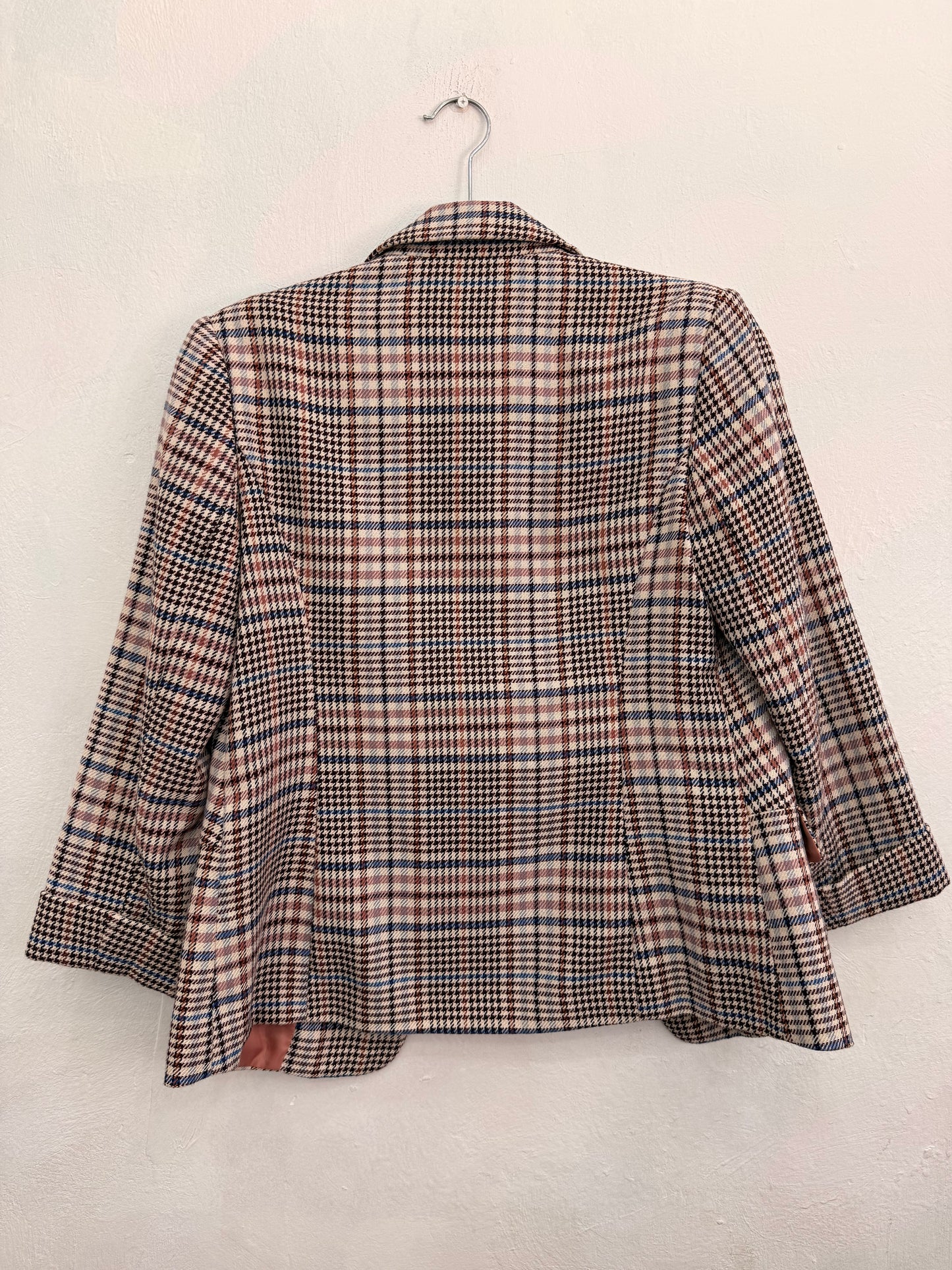 Blazer Tu Woman Cuadrillé Beige Rosa Mujer Talla 10 (M)