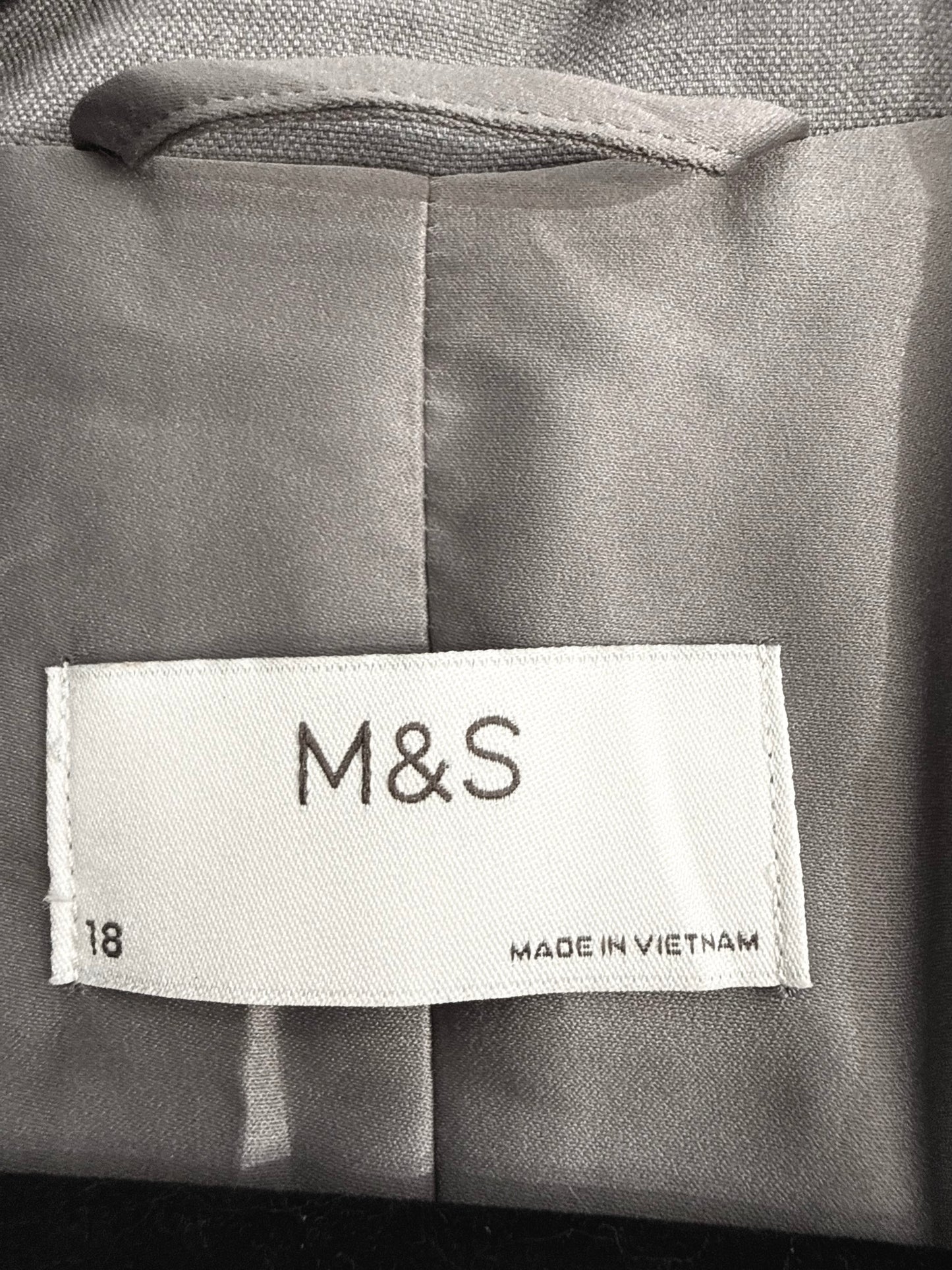 Blazer M&S Gris Mujer Talla 18 (XL/XXL)