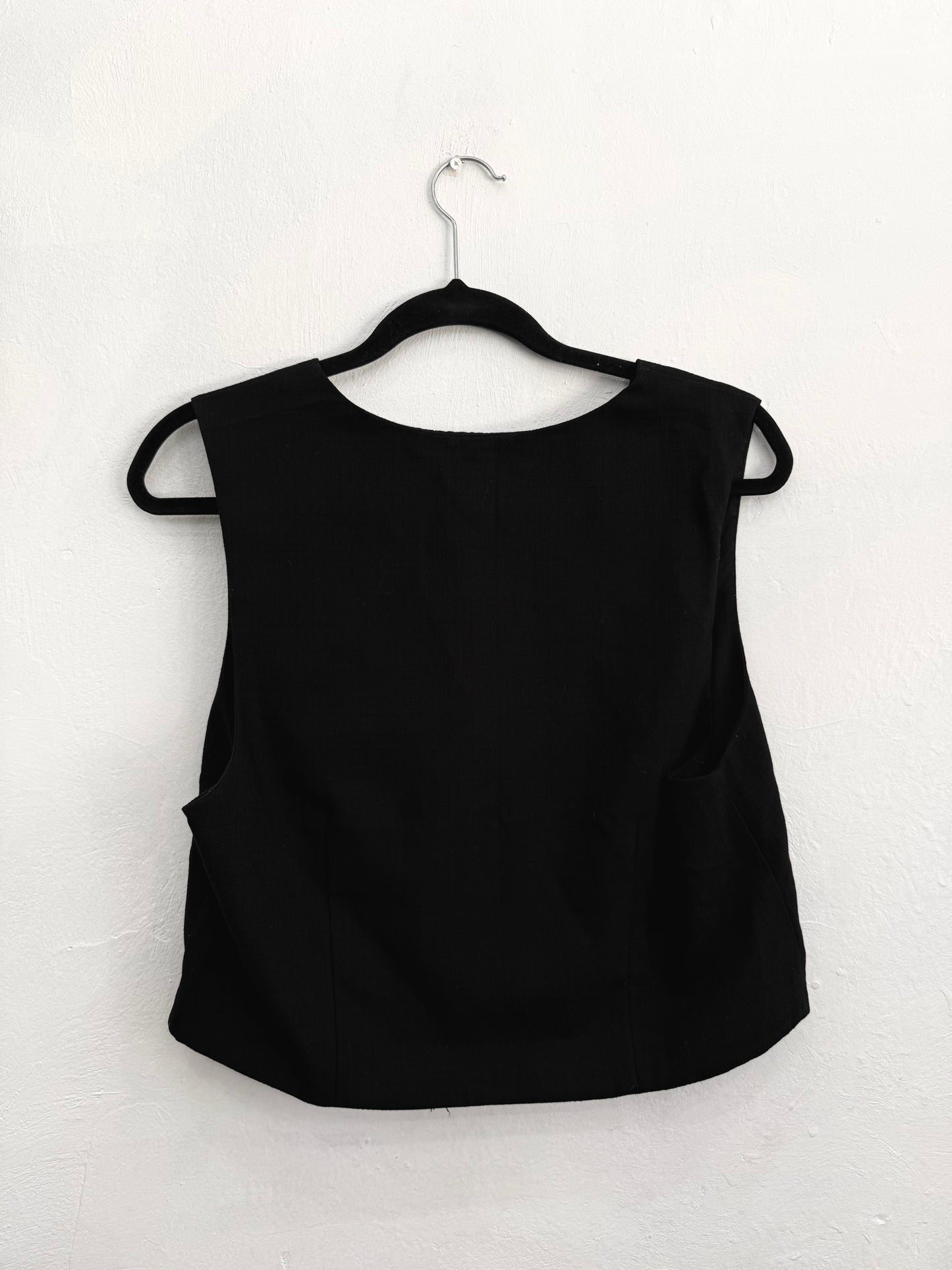 Blazer Sin Mangas Gilet Corto H&M Mujer Negro Talla M