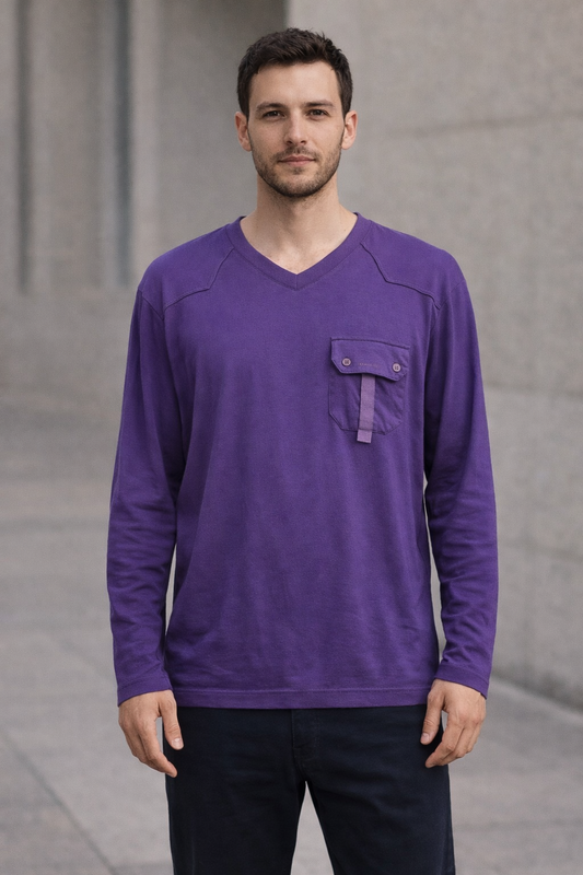 Polera Manga Versace Jeans Morada Talla 38 (M)