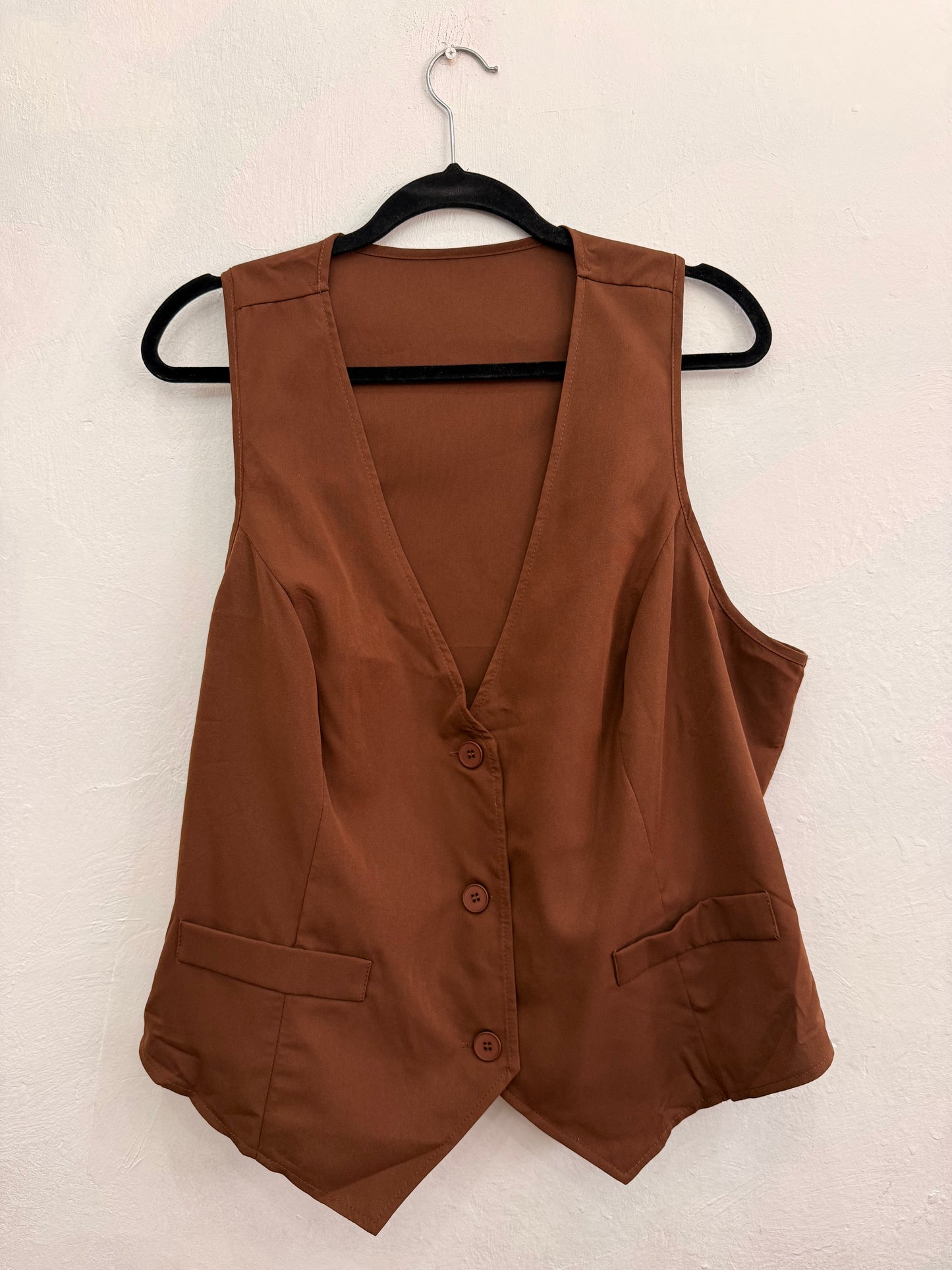 Blazer Gilet Shein Café Mujer 3XL
