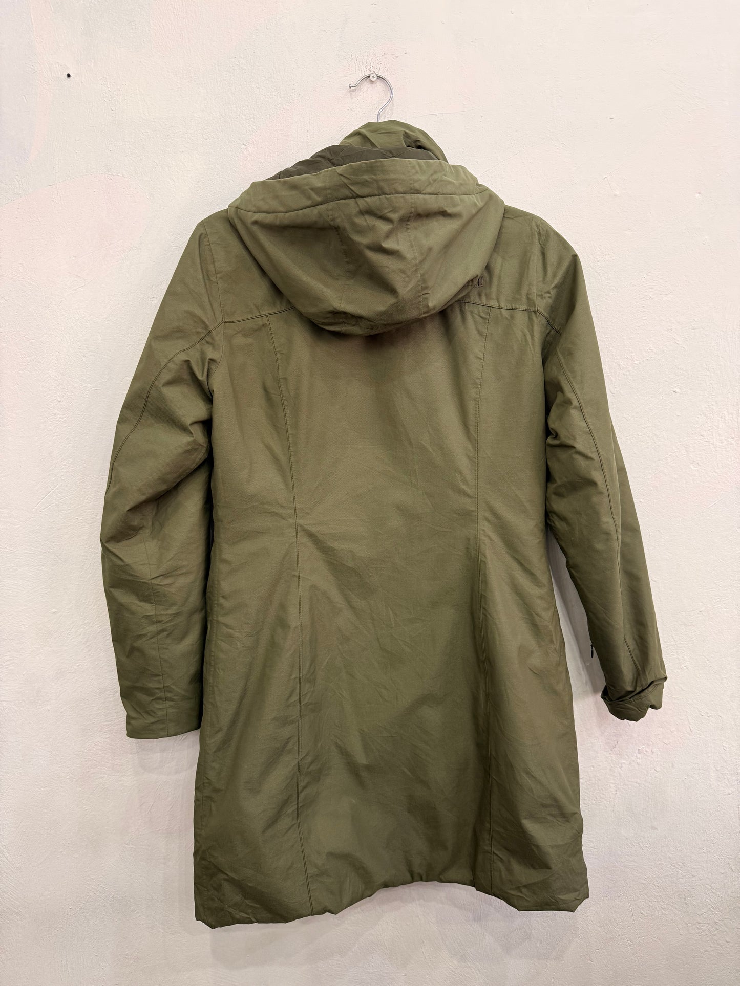 Chaqueta Larga The North Face Verde Impermeable Hyvent  Con Gorro S Mujer