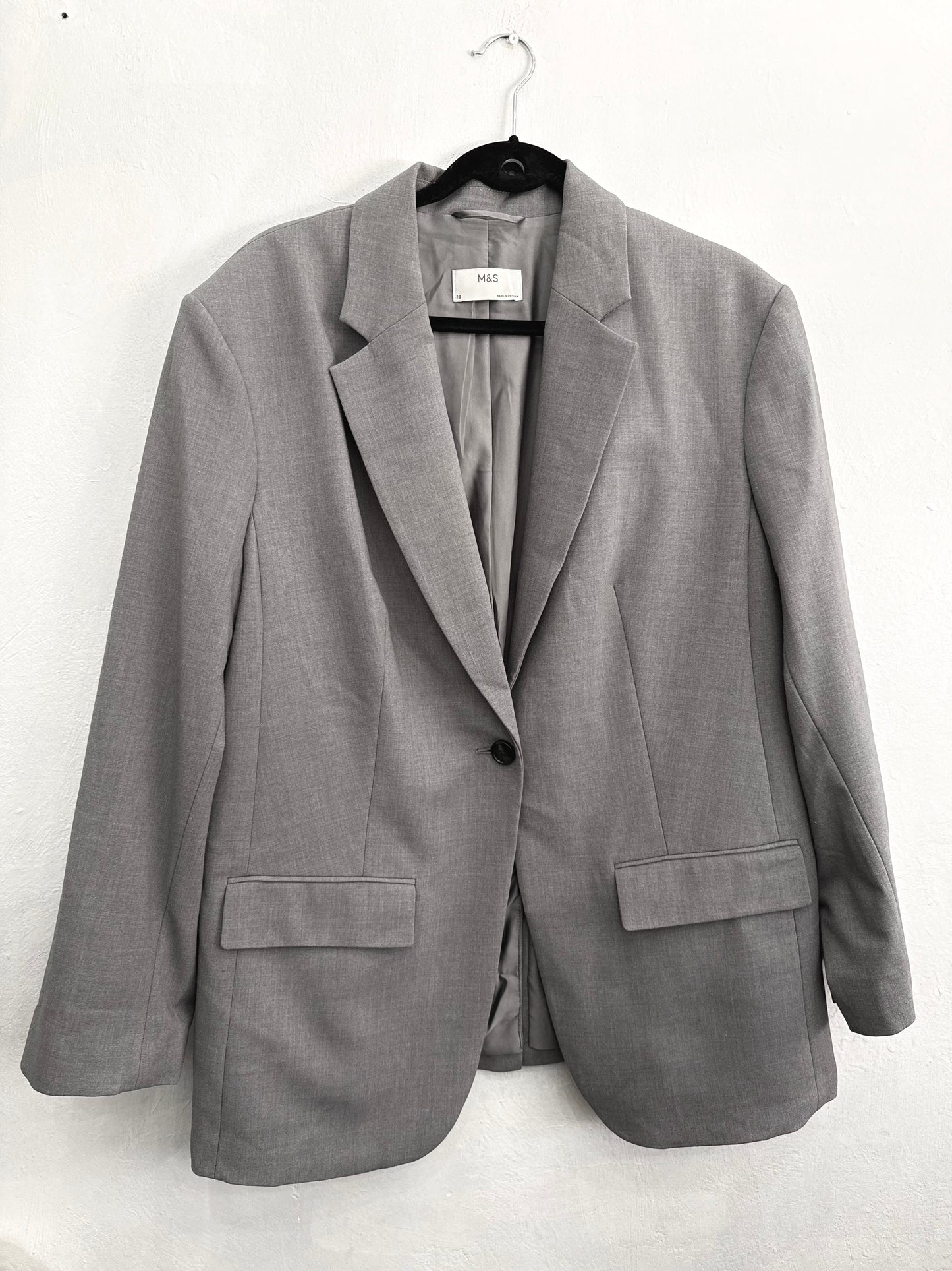 Blazer M&S Gris Mujer Talla 18 (XL/XXL)