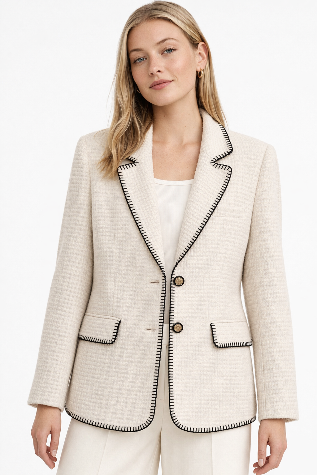 Blazer Zara Blanco Mujer Talla M