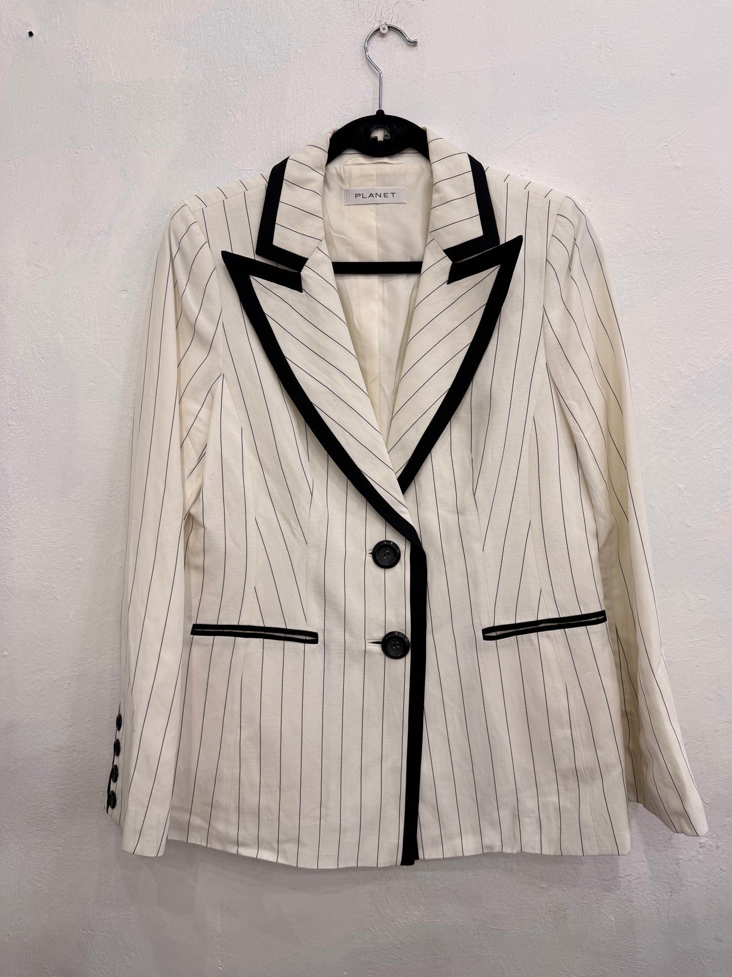 Blazer Planet Blanco Negro Rayas Talla 12 (M)