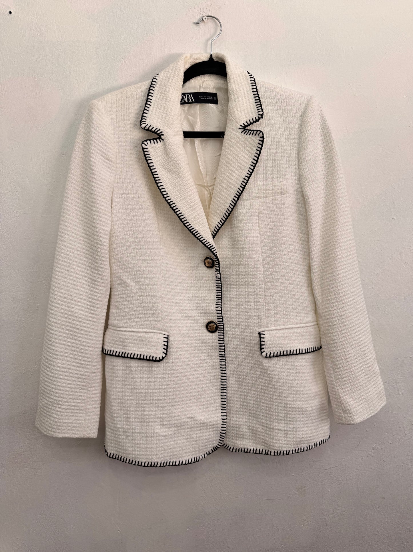 Blazer Zara Blanco Mujer Talla M