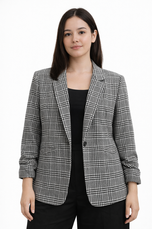 Blazer Dorothy Perkins Cuadrille Blanco/Negro Mujer Talla 14 Petite (L)
