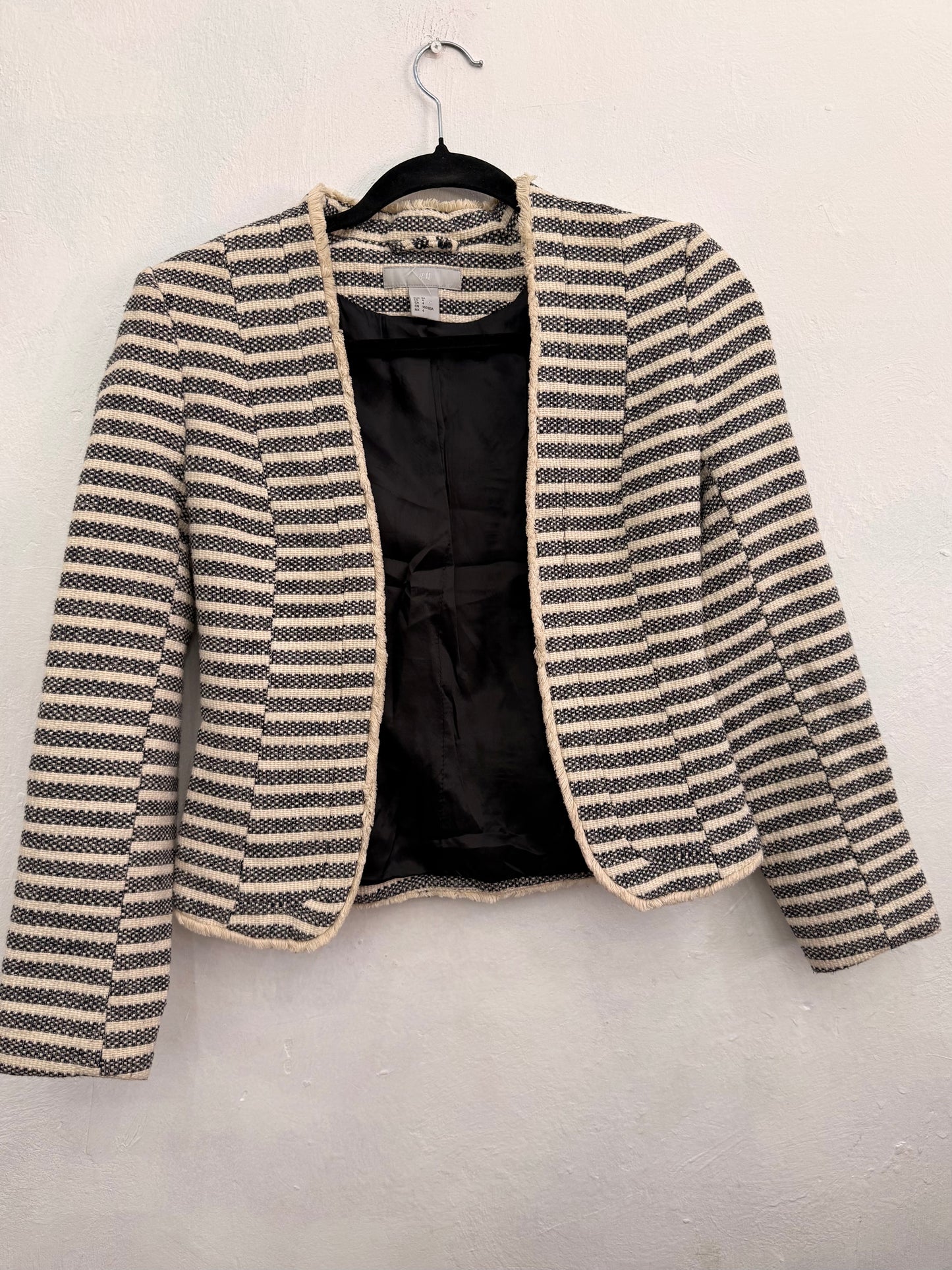 Blazer H&M Beige Rayado Mujer Talla 34 (S)