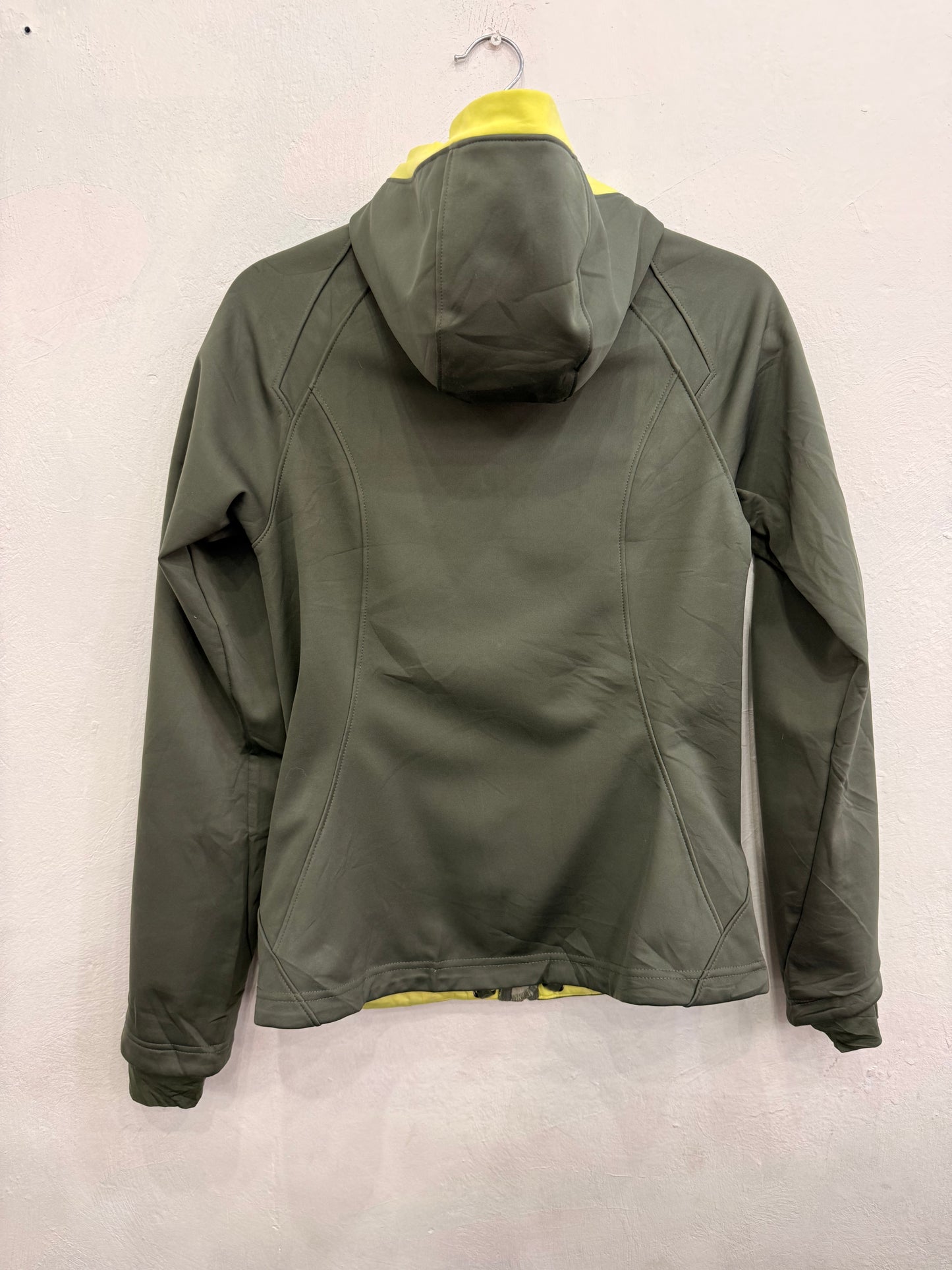 Poleron Cortaviento Columbia OmniWind Verde Con Gorro y Cierre Mujer S