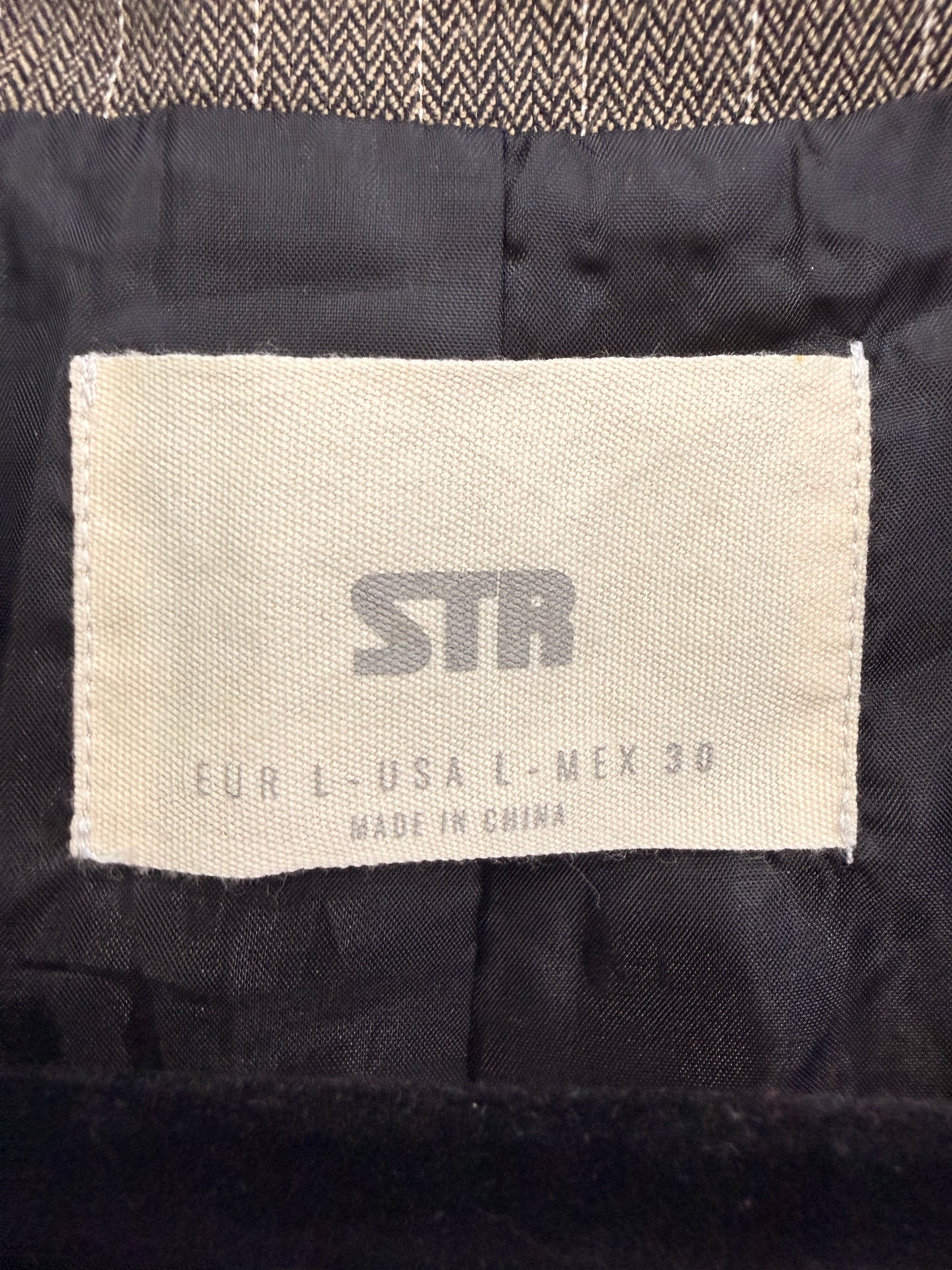 Blazer STR Café Rayas Mujer L