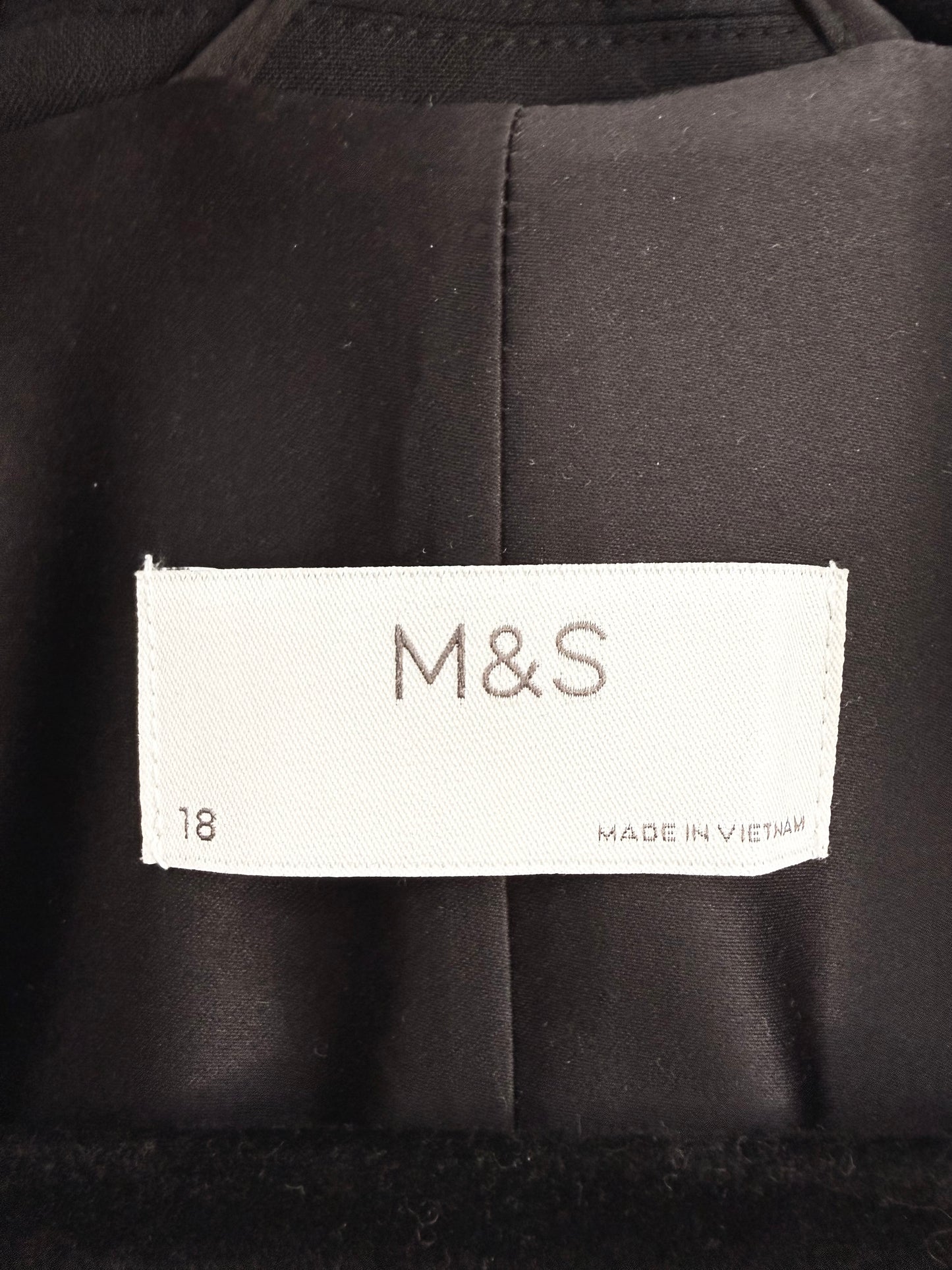 Blazer Sin Mangas M&S Negro Talla 18 (XL)