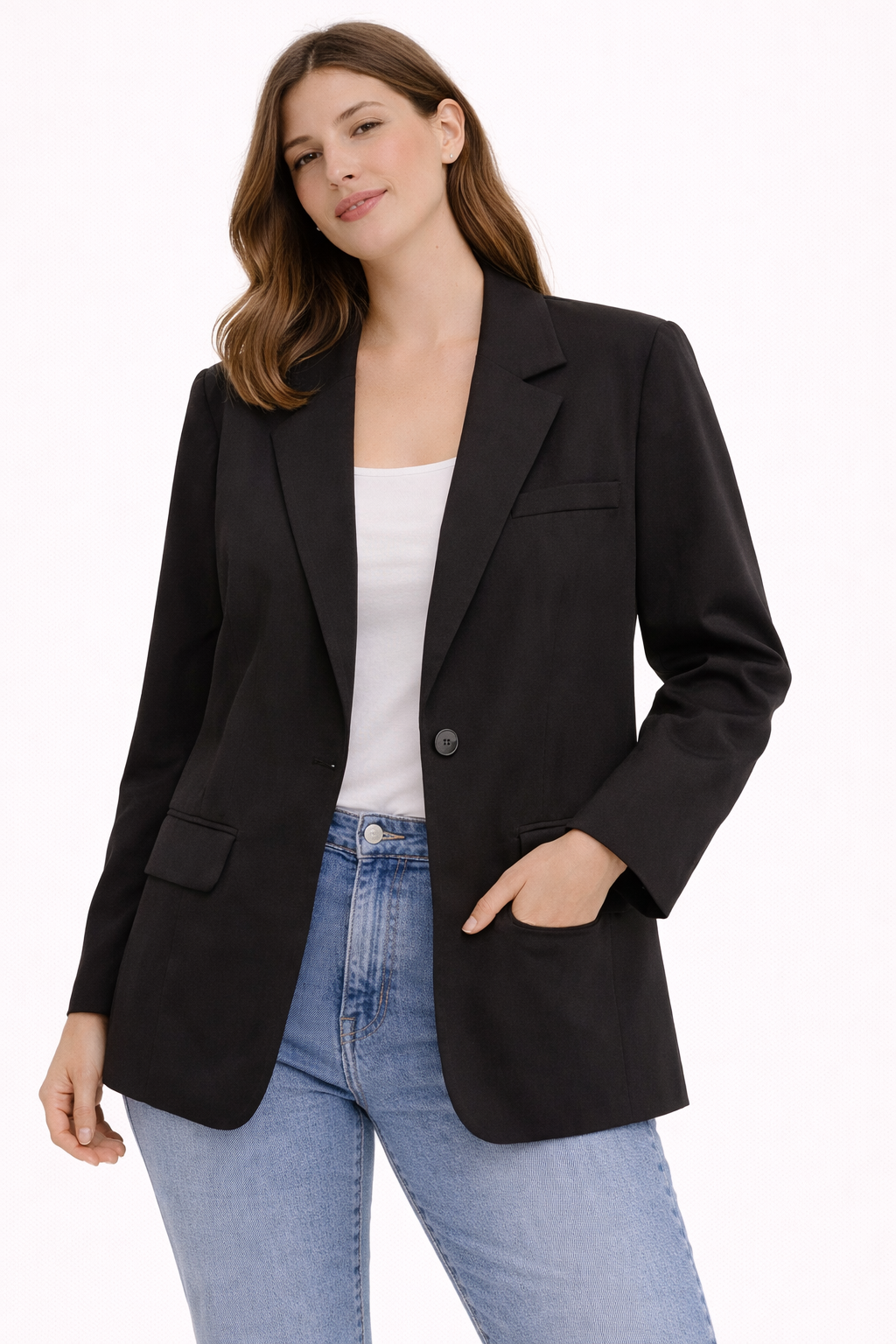 Blazer Pretty Little Thing Negro Oversized Mujer Talla 8 (S)