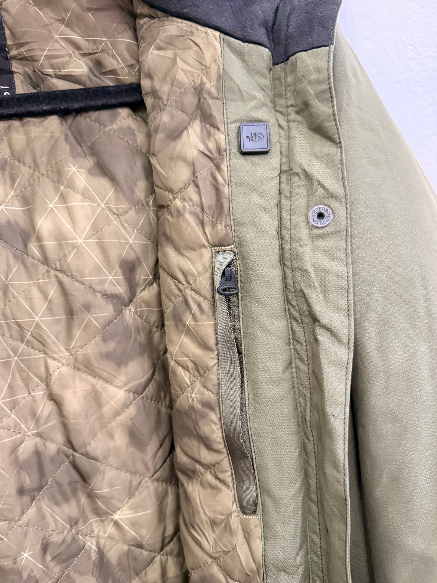 Chaqueta Larga The North Face Verde Impermeable Hyvent  Con Gorro S Mujer