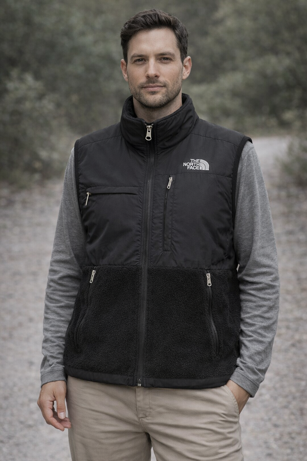 Polar Sin Mangas The North Face Denali Vintage Negro Hombre M