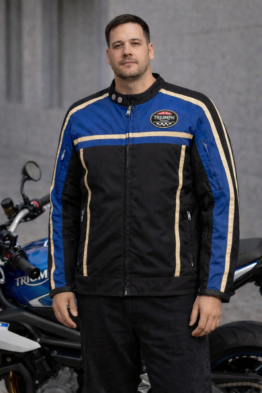 Chaqueta Moto Triumph Negro Con Azul Talla 54/64 (XL)