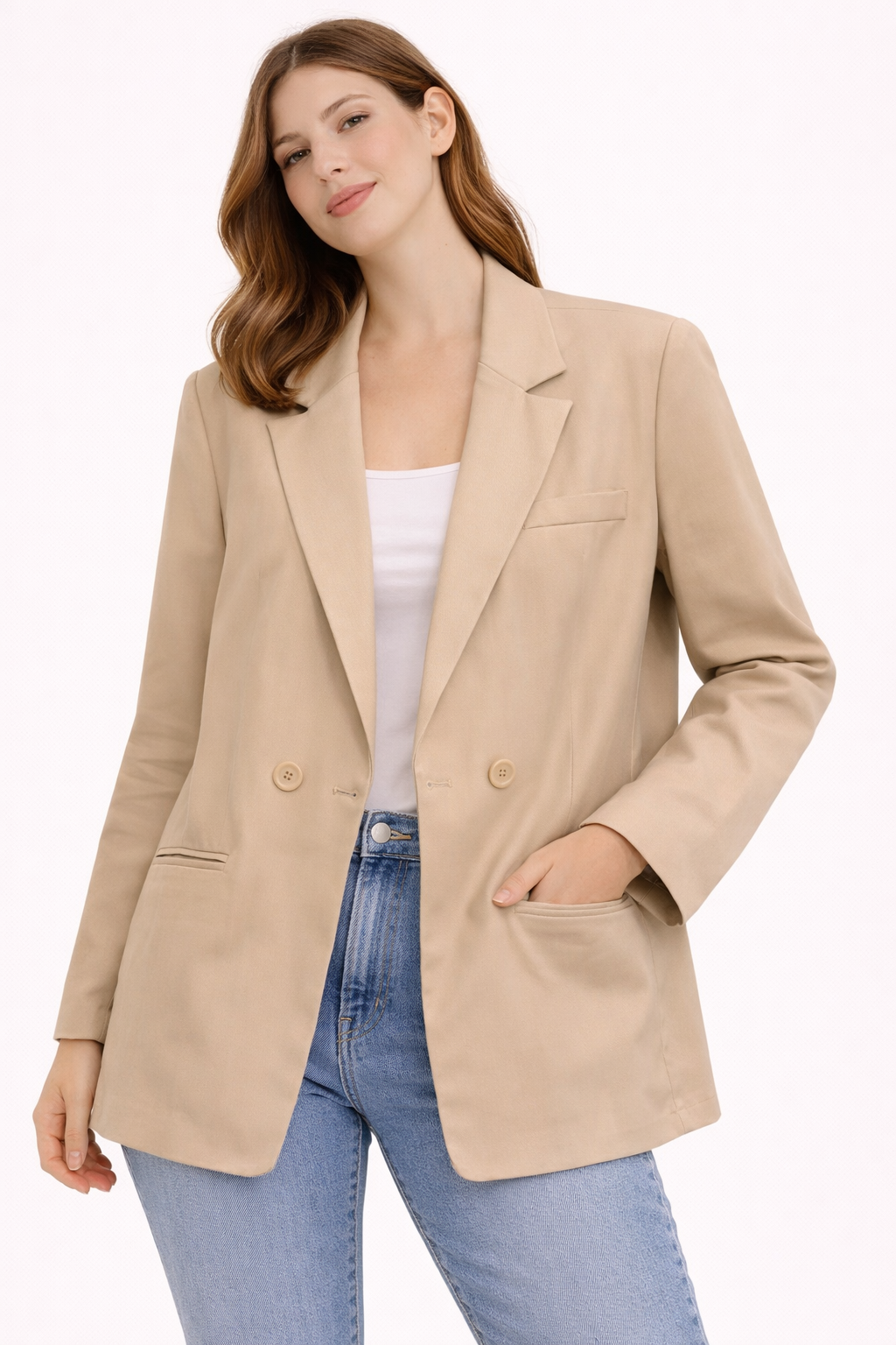 Blazer Pretty Little Thing Beige Mujer Talla 8 (S)
