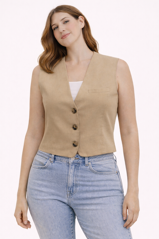 Blazer Gilet Bershka Beige XS/S