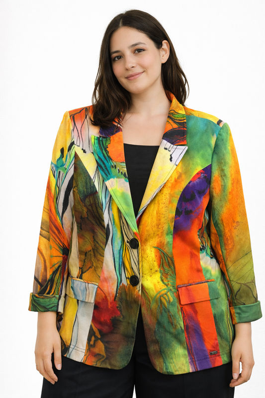 Blazer Airfield Multicolor Vintage Mujer Talla 16 (XL)