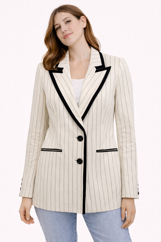Blazer Planet Blanco Negro Rayas Talla 12 (M)