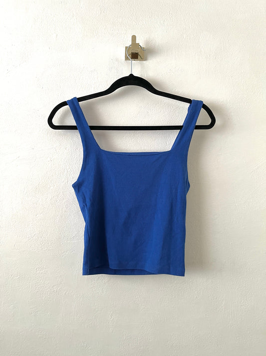 POLERA ZARA CROP TOP AZUL S/M MUJER