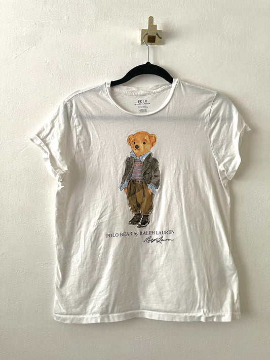 POLERA RALPH LAUREN POLO BEAR BLANCA M/L MUJER