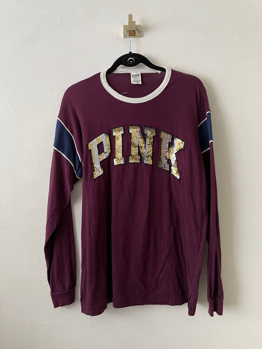 POLERA MANGA LARGA BURDEO PINK M MUJER